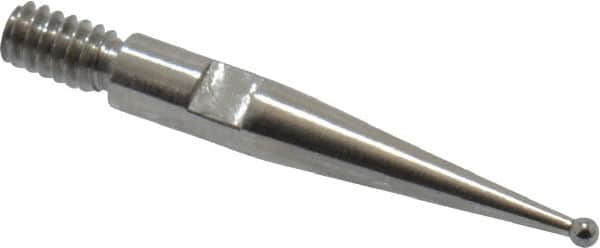 Starrett - 0.8mm Ball Diam, Carbide, Ball Test Indicator Contact Point - 5/8" Contact Point Length, Use with Starrett 811 & 811M Dial Test Indicators - Exact Tooling