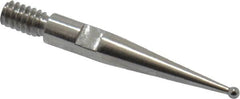 Starrett - 0.8mm Ball Diam, Carbide, Ball Test Indicator Contact Point - 5/8" Contact Point Length, Use with Starrett 811 & 811M Dial Test Indicators - Exact Tooling