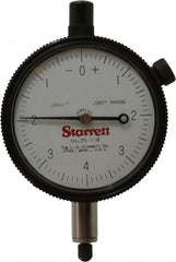 Starrett - 0.02" Range, 0-4-0 Dial Reading, 0.0001" Graduation Dial Drop Indicator - 2-1/4" Dial, 0.008" Range per Revolution - Exact Tooling