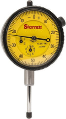 Starrett - 25mm Range, 0-50-0 Dial Reading, 0.01mm Graduation Dial Drop Indicator - 2-1/4" Dial, 1mm Range per Revolution - Exact Tooling