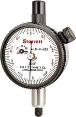 Starrett - 0.025" Range, 0-10 (Continuous), 0-5-0 (Balanced) Dial Reading, 0.0001" Graduation Dial Drop Indicator - 1-11/16" Dial, 0.01" Range per Revolution, Revolution Counter - Exact Tooling
