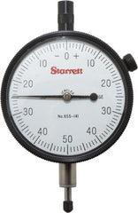 Starrett - 1/4" Range, 0-50-0 Dial Reading, 0.001" Graduation Dial Drop Indicator - 2-3/4" Dial, 0.1" Range per Revolution - Exact Tooling