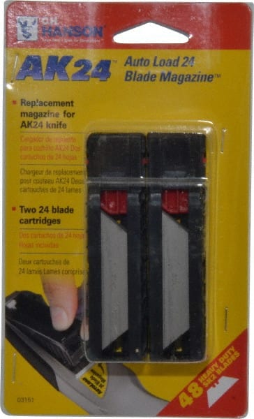 C.H. Hanson - 48 Piece Steel Utility Knife Blade - 3-1/2" OAL, 2" Blade Length - Exact Tooling