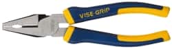 Irwin - 8" OAL, 1-3/8" Jaw Length x 1-1/4" Jaw Width, Combination Pliers - Combination Jaw, ProTouch Handles - Exact Tooling