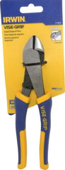 Irwin - 8" OAL, 14 AWG Capacity, Semi-Flush Diagonal Cutter - 7/8" Jaw Length x 1-1/8" Jaw Width, Oval/Angled Head, ProTouch Handle - Exact Tooling