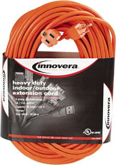 innovera - 100', 16/2 Gauge/Conductors, Orange Indoor & Outdoor Extension Cord - 1 Receptacle, 10 Amps, NEMA 5-15R - Exact Tooling