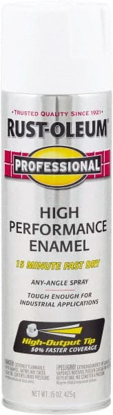 Rust-Oleum - White, Gloss, Rust Proof Enamel Spray Paint - 14 Sq Ft per Can, 15 oz Container, Use on Multipurpose - Exact Tooling