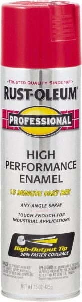Rust-Oleum - Safety Red, Gloss, Rust Proof Enamel Spray Paint - 14 Sq Ft per Can, 15 oz Container, Use on Multipurpose - Exact Tooling