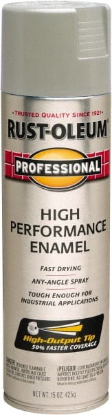 Rust-Oleum - Light Machinery Gray, Gloss, Rust Proof Enamel Spray Paint - 14 Sq Ft per Can, 15 oz Container, Use on Multipurpose - Exact Tooling