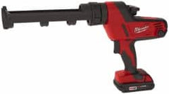 Milwaukee Tool - 10 oz Half Barrel Frame Battery Caulk/Adhesive Applicator - Use with 20 oz Caulks, Adhesives & M18? 25+ Tools - Exact Tooling