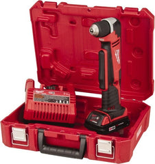 Milwaukee Tool - 18 Volt 3/8" Chuck Right Angle Handle Cordless Drill - 0-1500 RPM, Keyless Chuck, Reversible, 1 Lithium-Ion Battery Included - Exact Tooling