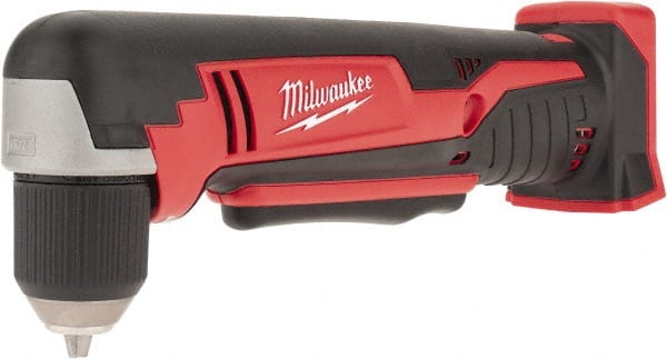 Milwaukee Tool - 18 Volt 3/8" Chuck Right Angle Handle Cordless Drill - 0-1500 RPM, Keyless Chuck, Reversible, Lithium-Ion Batteries Not Included - Exact Tooling