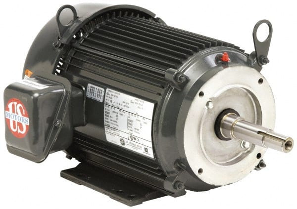 US Motors - 1 hp, TEFC Enclosure, No Thermal Protection, 3,490 RPM, 575 Volt, 60 Hz, Three Phase Standard Efficient Motor - Size 56 Frame, C-Face Mount, 1 Speed, Ball Bearings, 1.3 Full Load Amps, F Class Insulation, Reversible - Exact Tooling