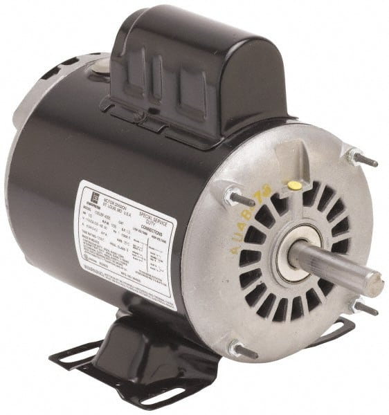 US Motors - 5 hp, ODP Enclosure, No Thermal Protection, 1,740 RPM, 230 Volt, 60 Hz, Single Phase Permanent Split Capacitor (PSC) Motor - Size 213T Frame, Rigid Mount, 1 Speed, Ball Bearings, 22 Full Load Amps, F Class Insulation - Exact Tooling
