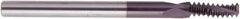 Regal Cutting Tools - M18x1.50 Metric, 0.49" Cutting Diam, 4 Flute, Solid Carbide Helical Flute Thread Mill - Internal/External Thread, 1-1/4" LOC, 3-1/2" OAL, 1/2" Shank Diam - Exact Tooling