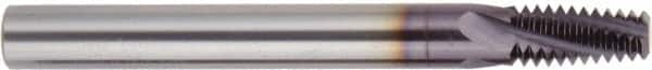 Regal Cutting Tools - 1/4-18, 3/8-18 NPT, 0.305" Cutting Diam, 4 Flute, Solid Carbide Helical Flute Thread Mill - Internal/External Thread, 5/8" LOC, 3" OAL - Exact Tooling