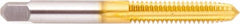 Regal Cutting Tools - #4-40 UNC 2B 3 Flute TiN Finish High Speed Steel Straight Flute Standard Hand Tap - Taper, Right Hand Thread, 1-7/8" OAL, 9/16" Thread Length, H2 Limit, Oversize - Exact Tooling