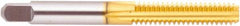 Regal Cutting Tools - 7/16-20 UNF 3B 4 Flute TiN Finish High Speed Steel Straight Flute Standard Hand Tap - Bottoming, Right Hand Thread, 3-5/32" OAL, 1-7/16" Thread Length, H3 Limit, Oversize - Exact Tooling
