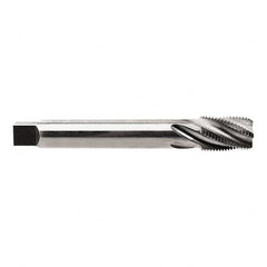 Regal Cutting Tools - 3/8-18 NPTF, 5 Flutes, Taper Chamfer, Bright Finish, High Speed Steel, Spiral Flute Pipe Tap - Right Hand Flute, 9/16" Shank Diam, 15/16" Thread Length, 7/16" Square Size, - Exact Tooling