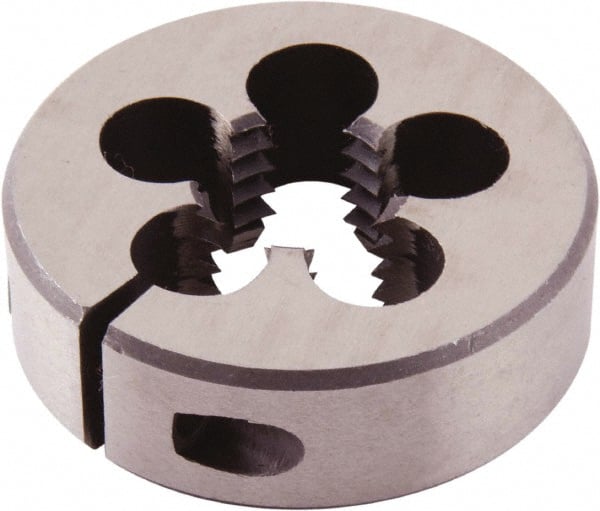 Regal Cutting Tools - M6x1.00 Metric Fine Thread, High Speed Steel Round Die - 3/8" Thick, Left Hand Thread, Adjustable - Exact Tooling