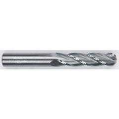 3/16" Dia. - 2-1/2" OAL - Solid CBD - Bright - Ball Nose SE EM - 4 FL - Exact Tooling