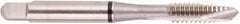 Regal Cutting Tools - 1-8 UNC, 3 Flute, Bright Finish, High Speed Steel Spiral Point Tap - Plug Chamfer, Right Hand Thread, 5-1/8" OAL, 1-1/2" Thread Length, 0.8" Shank Diam, 2B Class of Fit, Series Triple Crown - Exact Tooling