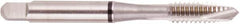 Regal Cutting Tools - #6-40 UNF, 3 Flute, Bright Finish, High Speed Steel Spiral Point Tap - Plug Chamfer, Right Hand Thread, 2" OAL, 0.413" Thread Length, 0.141" Shank Diam, 2B/3B Class of Fit, Series Triple Crown - Exact Tooling