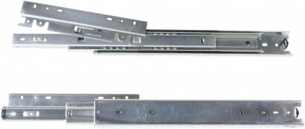 Knape & Vogt - 14" Slide Length, 14" Travel Length, Steel Drawer Slide - 9-1/2" Wide, 3-1/2" High, 200 Lb Capacity at Full Extension, Zinc Finish - Exact Tooling