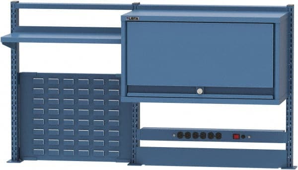 Lista - Steel Workbench & Workstation Riser Combination - 30" High, Use with 60" Long Workbenches - Exact Tooling