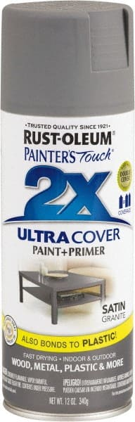 Rust-Oleum - Granite, Satin, Enamel Spray Paint - 8 to 12 Sq Ft per Can, 12 oz Container - Exact Tooling