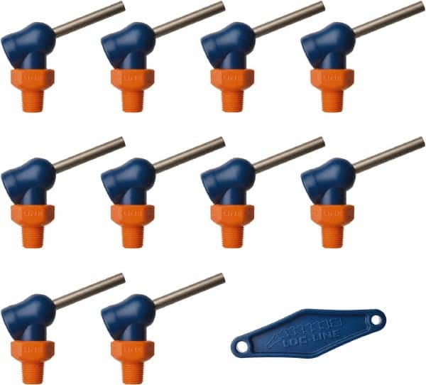 Loc-Line - 1/8" Hose Inside Diam x 5/32" Nozzle Diam, High-Pressure Coolant Hose Nozzle - NPT, for Use with Loc-Line Modular Hose System, 10 Pieces - Exact Tooling