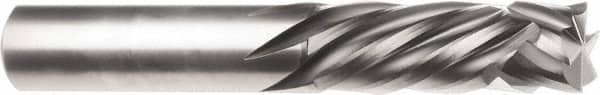 SGS - 8mm Cutting Diam x 25mm Length of Cut, 4 Flute, Compression Spiral Router Bit - Uncoated, Right Hand Cut, Solid Carbide, 63mm OAL x 8mm Shank Diam, Square End - Exact Tooling