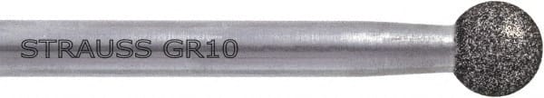 Strauss - 1/8" Head Diam x 1/8" Head Thickness Diamond (Abrasive) Cone Grinding Pin - 1/8" Shank Diam x 2-1/2" Shank Length, Medium Grade, (151 Mesh Grit) - Exact Tooling