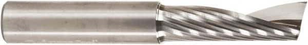 Amana Tool - 1/2" Cutting Diam x 1-5/8" Length of Cut, 1 Flute, Upcut Spiral Router Bit - Uncoated, Right Hand Cut, Solid Carbide, 3-1/2" OAL x 1/2" Shank Diam, 30° Helix Angle - Exact Tooling
