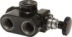 Parker - 30 GPM 3/4 Inlet Cast Iron Hydraulic Control Valve - 1-1/16 - 12 Thread, 3,000 psi, 4" Wide x 6.62" Long - Exact Tooling