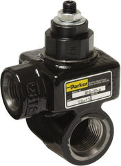 Parker - 25 GPM 3/4 Inlet Cast Iron Hydraulic Control Valve - 1-1/16 - 12 Thread, 5,000 psi, 2.24" Wide x 4.26" Long - Exact Tooling