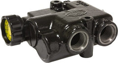 Parker - 30 GPM 3/4 Inlet Cast Iron Hydraulic Control Valve - 1-1/16 - 12 Thread, 3,000 psi, 2.44" Wide x 6.58" Long - Exact Tooling