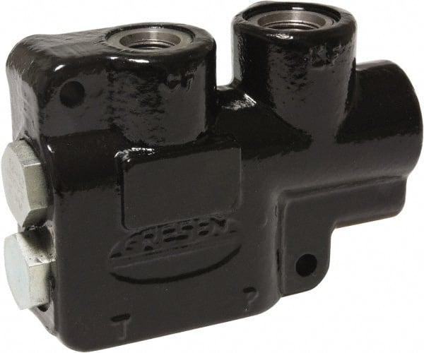 Parker - 15 GPM 5/8 Inlet Cast Iron Hydraulic Control Valve - 7/8-14 Thread, 2,500 psi, 1.88" Wide x 6.88" Long - Exact Tooling