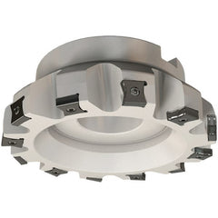 Iscar - 4" Cut Diam, 1-1/2" Arbor Hole, 0.118" Max Depth of Cut, 86° Indexable Chamfer & Angle Face Mill - 10 Inserts, LN.. 1506.. Insert, Right Hand Cut, 10 Flutes, Series TangMill - Exact Tooling