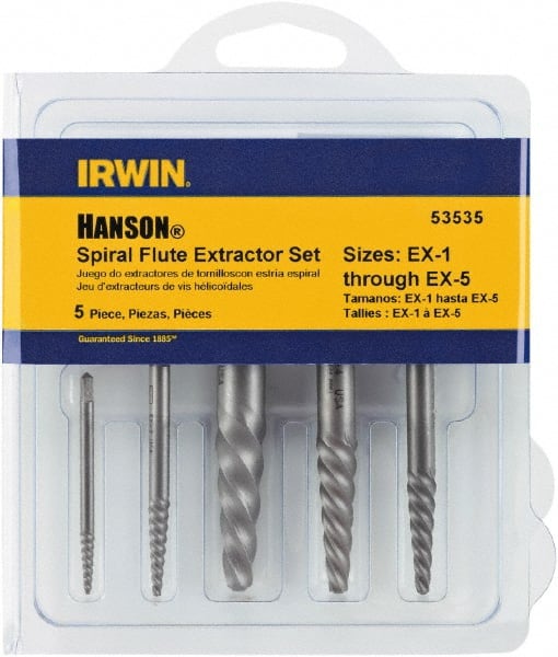 Irwin - Bolt Extractor Sets - MP #1,2,3,4,5 5PC SCREW EXTRACTOR SET - Exact Tooling