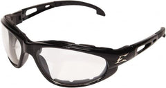 Edge Eyewear - Clear Lenses, Framed Safety Glasses - Anti-Fog, Scratch Resistant, Black Nylon Frame, Size Universal, Wrap Around - Exact Tooling
