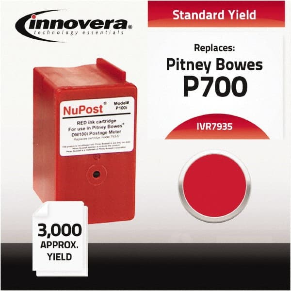 innovera - Red Ink Cartridge - Use with Pitney Bowes DM100i, DM200L, P700 Postage Meter - Exact Tooling