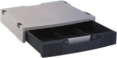 innovera - 15" x 11" x 3" Light Gray & Charcoal Desktop Stand - Use with Monitors, Screens - Exact Tooling