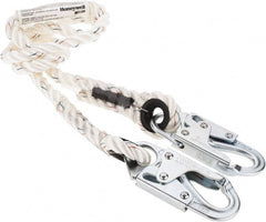 Miller - 6' Long, 310 Lb Capacity, 1 Leg Locking Snap Hook Harness Positioning/Restraint Lanyard - 1-1/2" Diam, Filament Nylon Rope, Locking Snap Hook Anchorage Connection - Exact Tooling