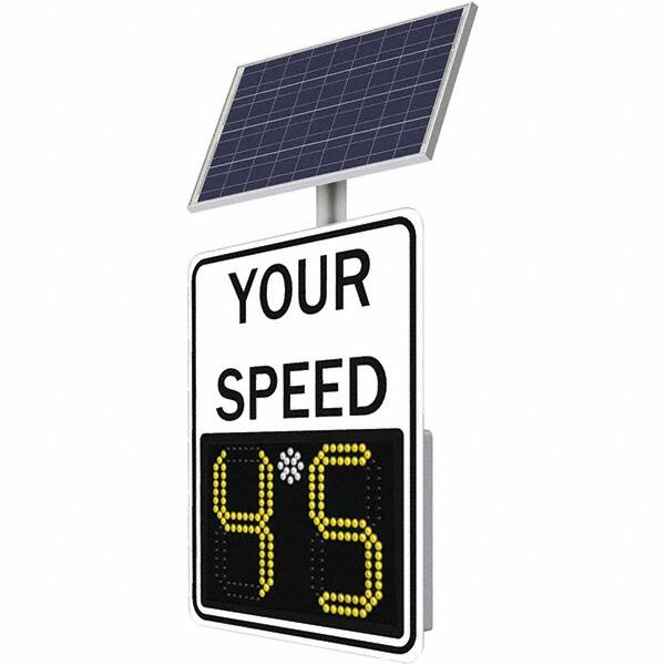 TrafficLogix - "Your Speed", 23" Wide x 29" High, Aluminum Speed Limit Signs - Black on White, High Intensity Reflectivity, Rectangle, Post Mount - Exact Tooling