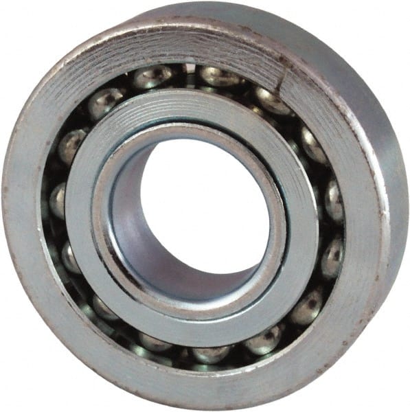 Nice - 1/2" Bore Diam, 1-1/2" OD, Open Unground Full Complement Radial Ball Bearing - 7/16" Wide, 1 Row, Round Bore, 1,400 Lb Dynamic Capacity - Exact Tooling