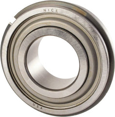 Nice - 1" Bore Diam, 2" OD, Double Seal Precision Ground Radial Ball Bearing - 5/8" Wide, 1 Row, Round Bore, 1,350 Lb Static Capacity, 2,970 Lb Dynamic Capacity - Exact Tooling