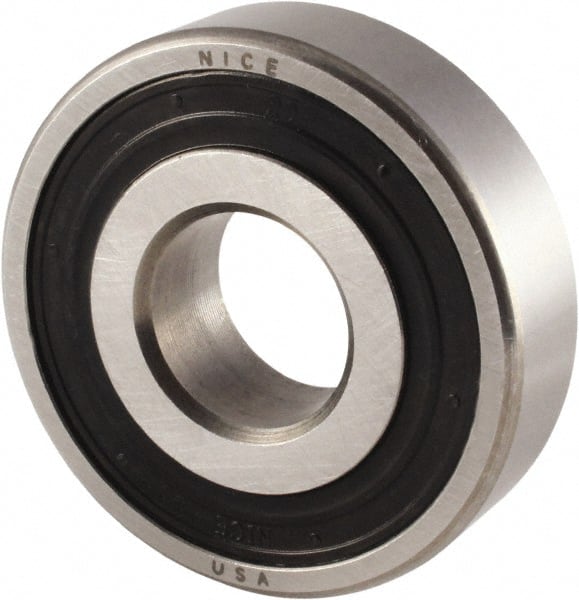 Nice - 3/4" Bore Diam, 1-5/8" OD, Double Seal Semi Ground Extra Light Radial Ball Bearing - 1/2" Wide, 1 Row, Round Bore, 1,010 Lb Static Capacity, 1,300 Lb Dynamic Capacity - Exact Tooling