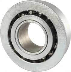 Nice - 3/4" Bore Diam, 1-3/4" OD, Open Unground Full Complement Radial Ball Bearing - 5/8" Wide, With Flange, 1 Row, Round Bore, 1,550 Lb Dynamic Capacity - Exact Tooling
