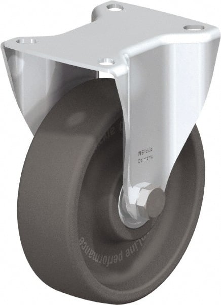Blickle - 5" Diam x 1-9/16" Wide x 5-7/8" OAH Top Plate Mount Rigid Caster - Heat-Resistant Nylon, 770 Lb Capacity, Ball Bearing, 3-15/16 x 3-3/8" Plate - Exact Tooling